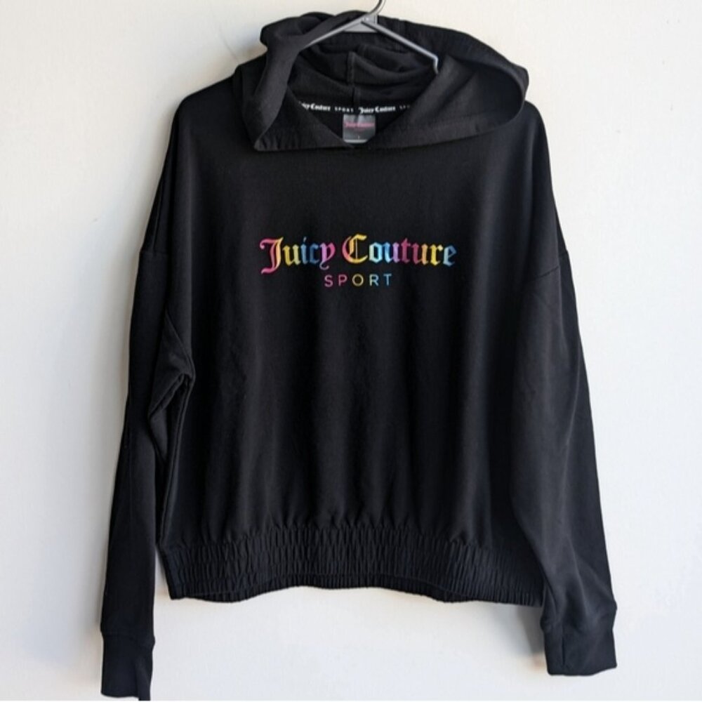 Juicy Couture Rainbow Foil Black Women's Hoodie Sweater